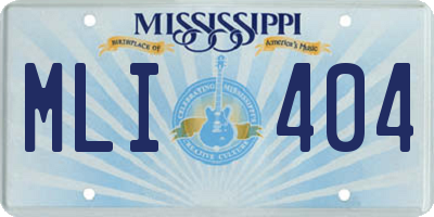 MS license plate MLI404