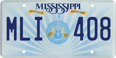 MS license plate MLI408