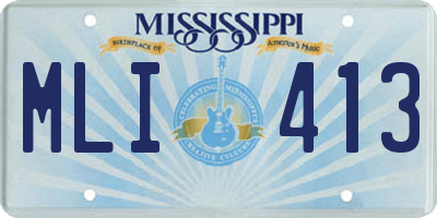 MS license plate MLI413