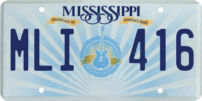 MS license plate MLI416