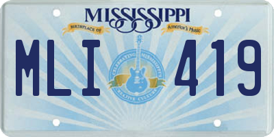 MS license plate MLI419