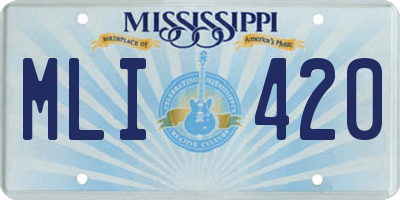 MS license plate MLI420