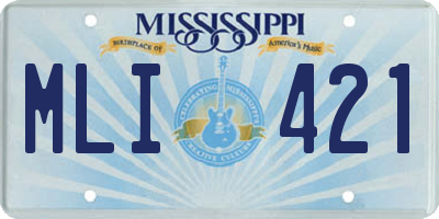 MS license plate MLI421