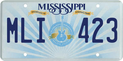 MS license plate MLI423