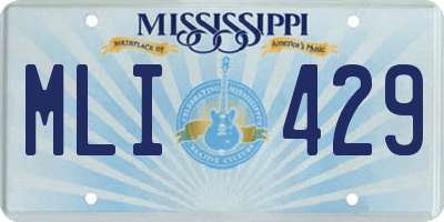 MS license plate MLI429