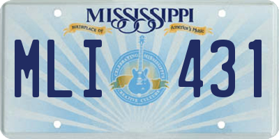 MS license plate MLI431