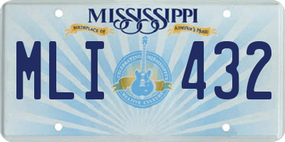 MS license plate MLI432