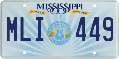 MS license plate MLI449