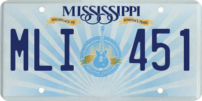 MS license plate MLI451