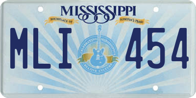 MS license plate MLI454