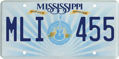 MS license plate MLI455