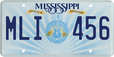 MS license plate MLI456