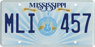 MS license plate MLI457