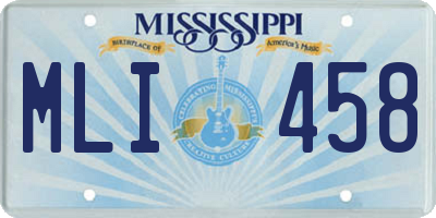 MS license plate MLI458