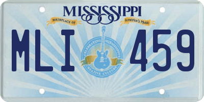 MS license plate MLI459