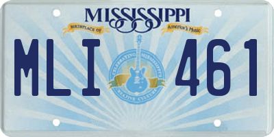 MS license plate MLI461