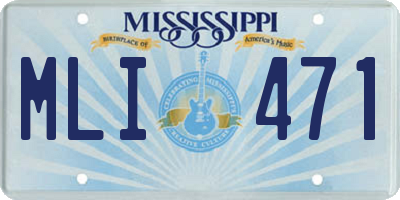 MS license plate MLI471