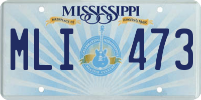 MS license plate MLI473