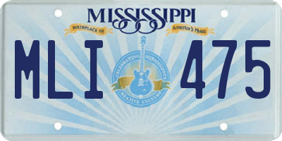 MS license plate MLI475