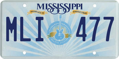 MS license plate MLI477