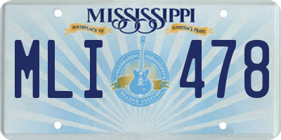 MS license plate MLI478