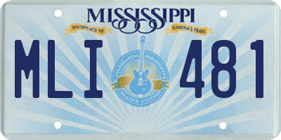 MS license plate MLI481