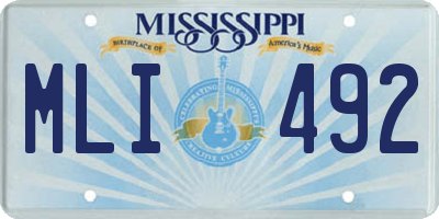 MS license plate MLI492