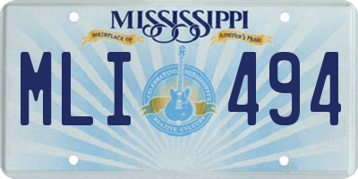 MS license plate MLI494