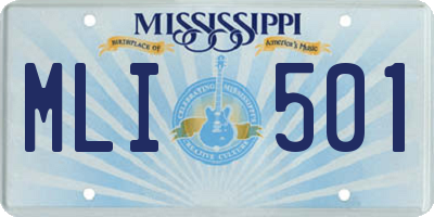 MS license plate MLI501