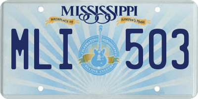 MS license plate MLI503