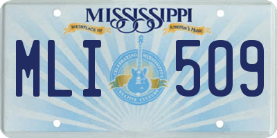 MS license plate MLI509