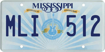 MS license plate MLI512