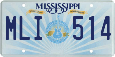 MS license plate MLI514