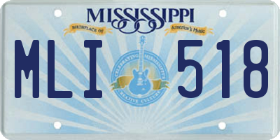 MS license plate MLI518