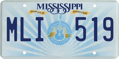 MS license plate MLI519