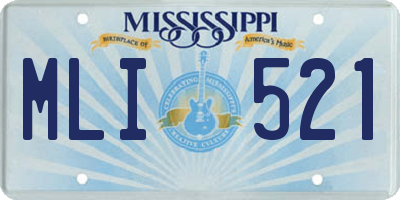 MS license plate MLI521