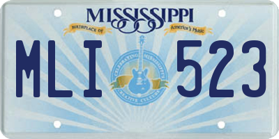 MS license plate MLI523