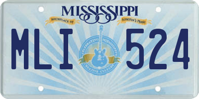 MS license plate MLI524