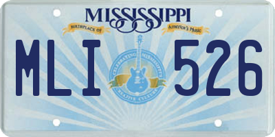 MS license plate MLI526