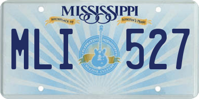 MS license plate MLI527