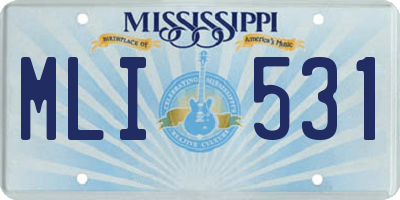 MS license plate MLI531
