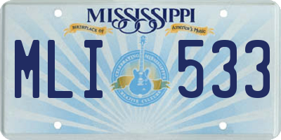 MS license plate MLI533