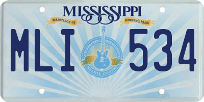 MS license plate MLI534