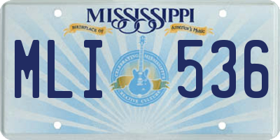 MS license plate MLI536