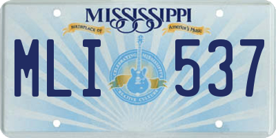 MS license plate MLI537