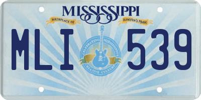 MS license plate MLI539