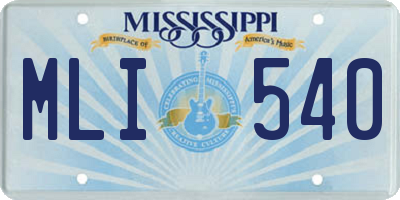 MS license plate MLI540