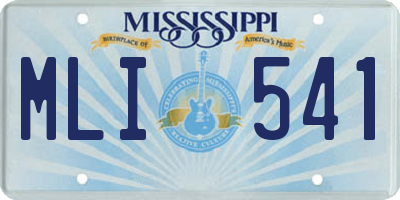 MS license plate MLI541