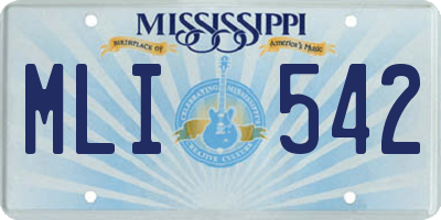 MS license plate MLI542