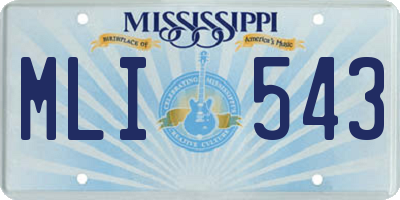 MS license plate MLI543